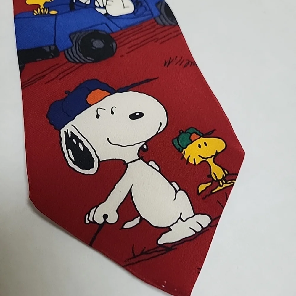 Vtg. Snoppy Peanuts Golf Necktie Joe Golfer 100% Silk Made In USA‎ Woodstock